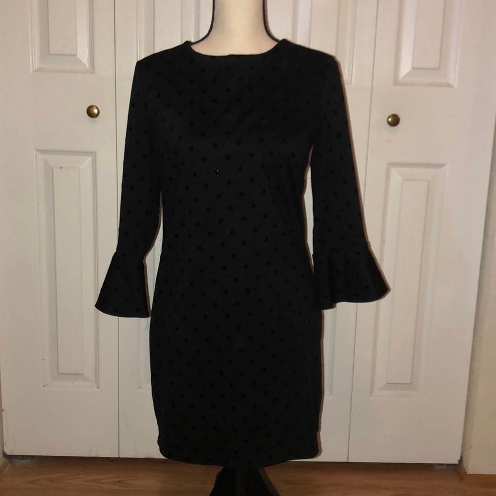 Black Dress with Black Polka Dots